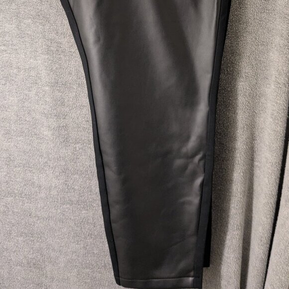 New! Plus Size 3x Pleather Front Black Pants - Picture 3 of 7